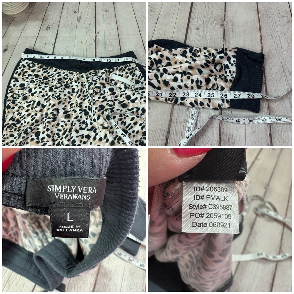 Simply Vera Wang Leopard Print Jogger Pajama Set … - image 6
